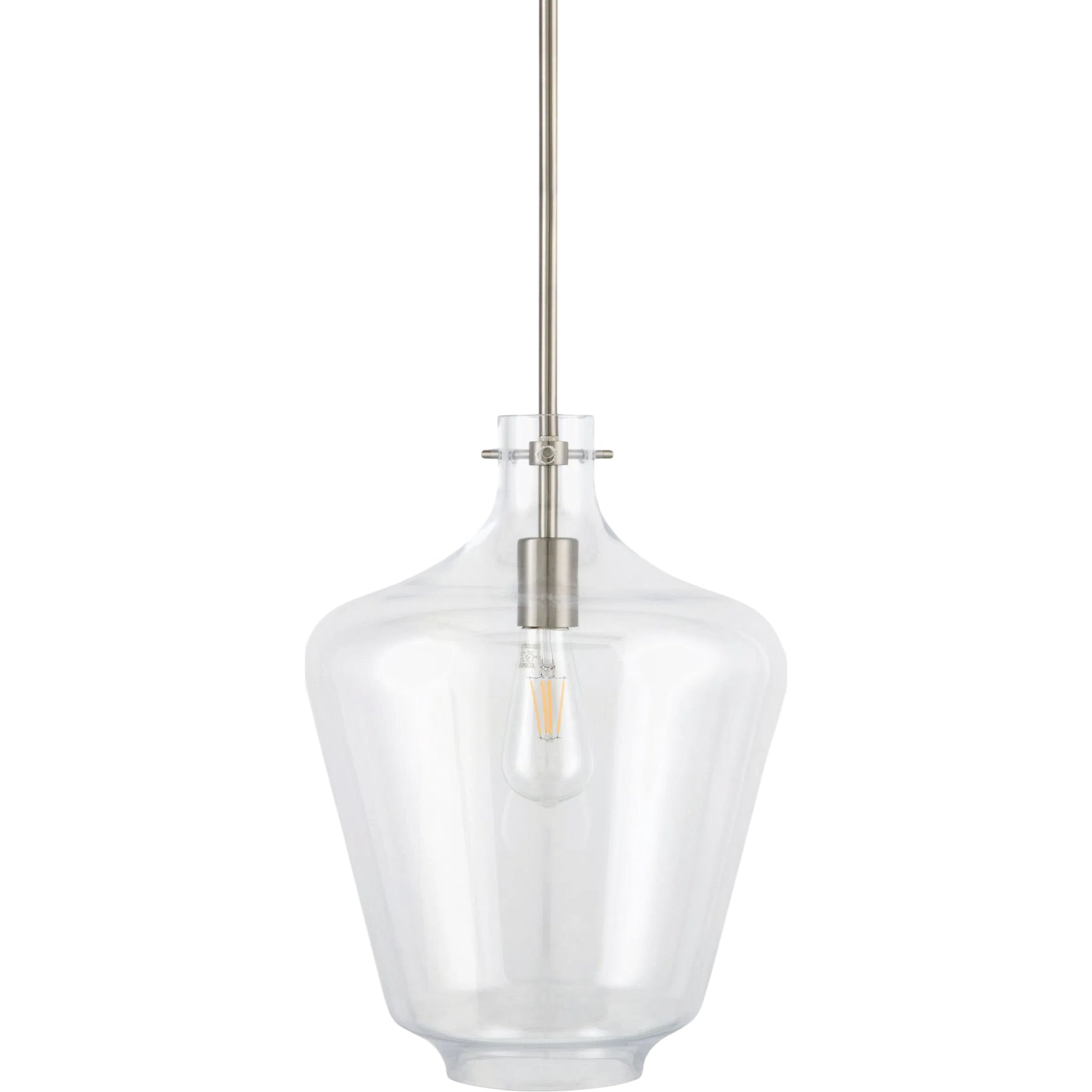 Begur Pendant by Livabliss in clear, metallic nickel. Made from iron, glass in a unique style.