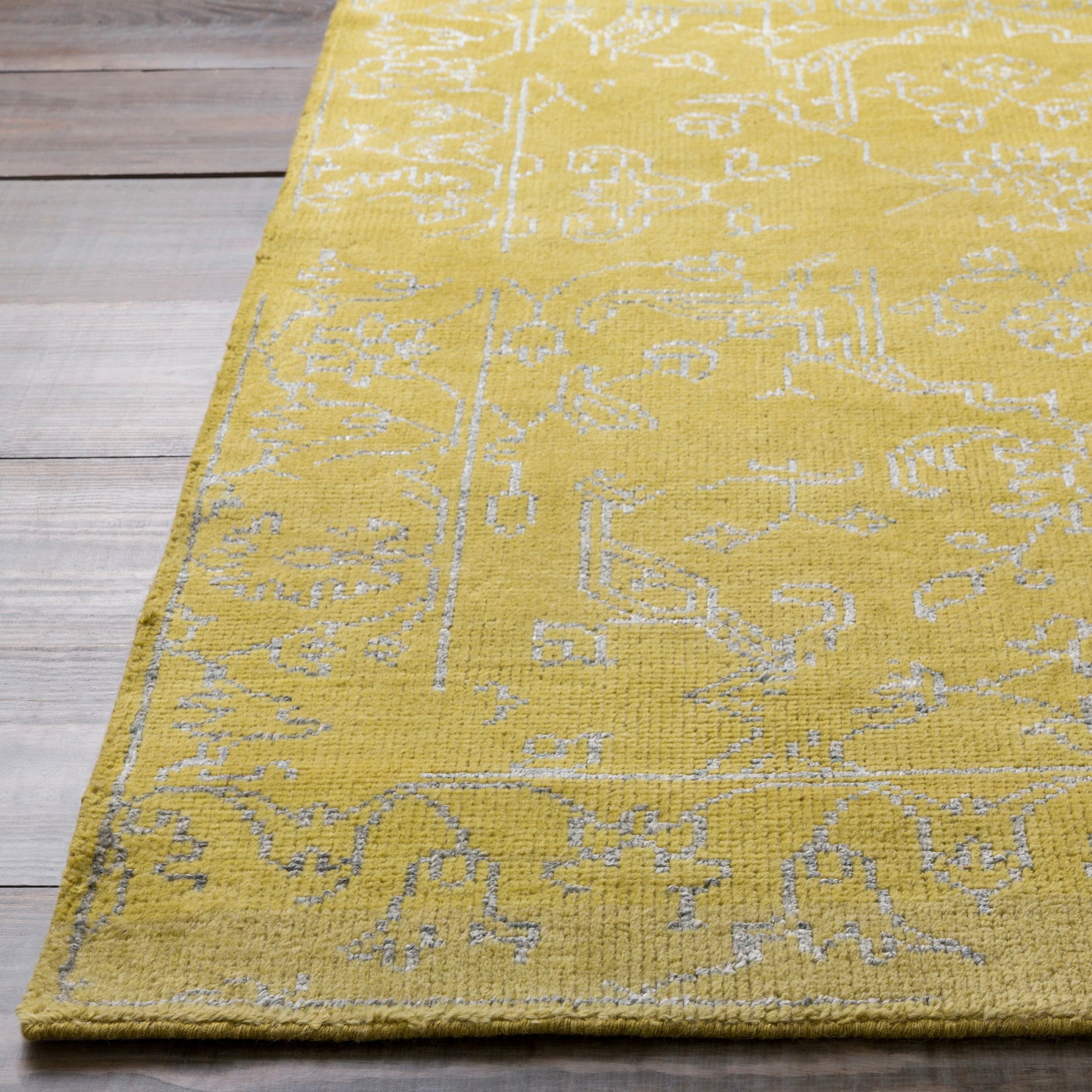 Bagras BGR-6002 Rug by Surya in olive, slate. Made from 50% bamboo, 20% cotton, 30% wool in a unique style.