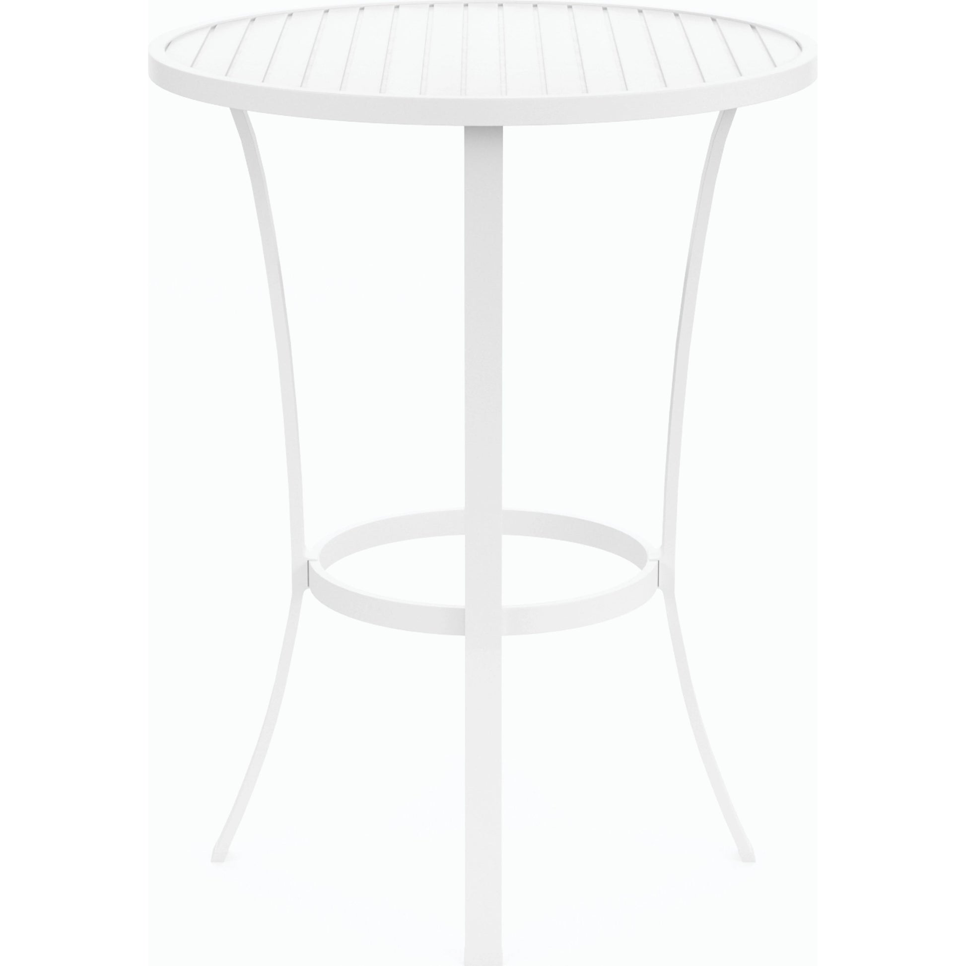 Bristol Outdoor Pub Table by Sunset West in white. Made from aluminum in a modern style.