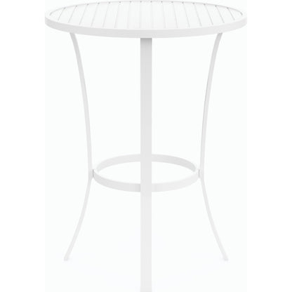 Bristol Outdoor Pub Table by Sunset West in white. Made from aluminum in a modern style.