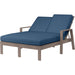 Laguna Outdoor Double Chaise Lounge by Sunset West in browns. Made from aluminum in a modern style.