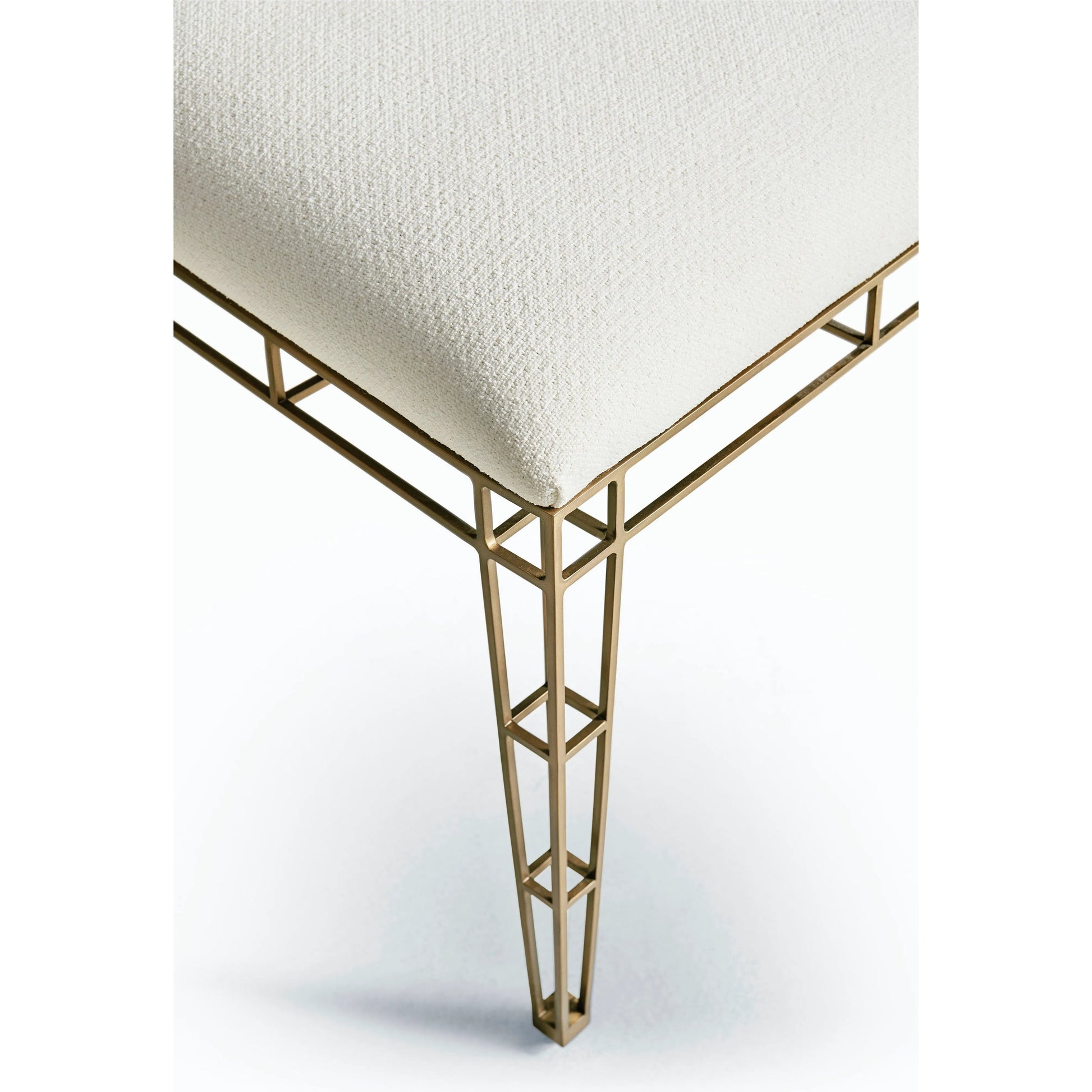 Xo Side Chair (Set of 2) by Jonathan Charles in beige and bronze. Made from stainless steel, foam, fabric in a traditional style.