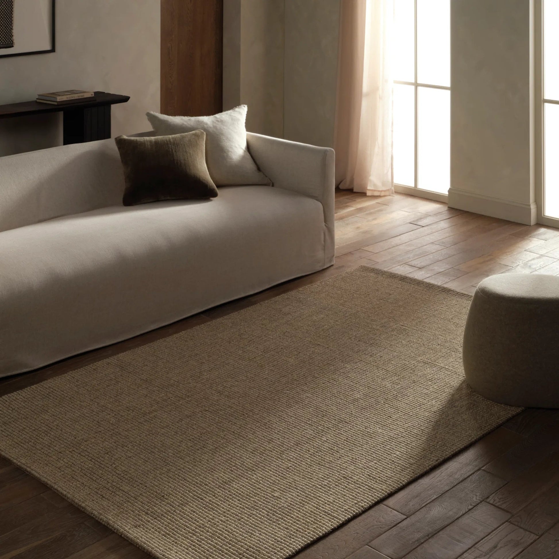 Bahan BHN02 Rug by Jaipur Living in tan. Made from 100% sisal in a unique style.