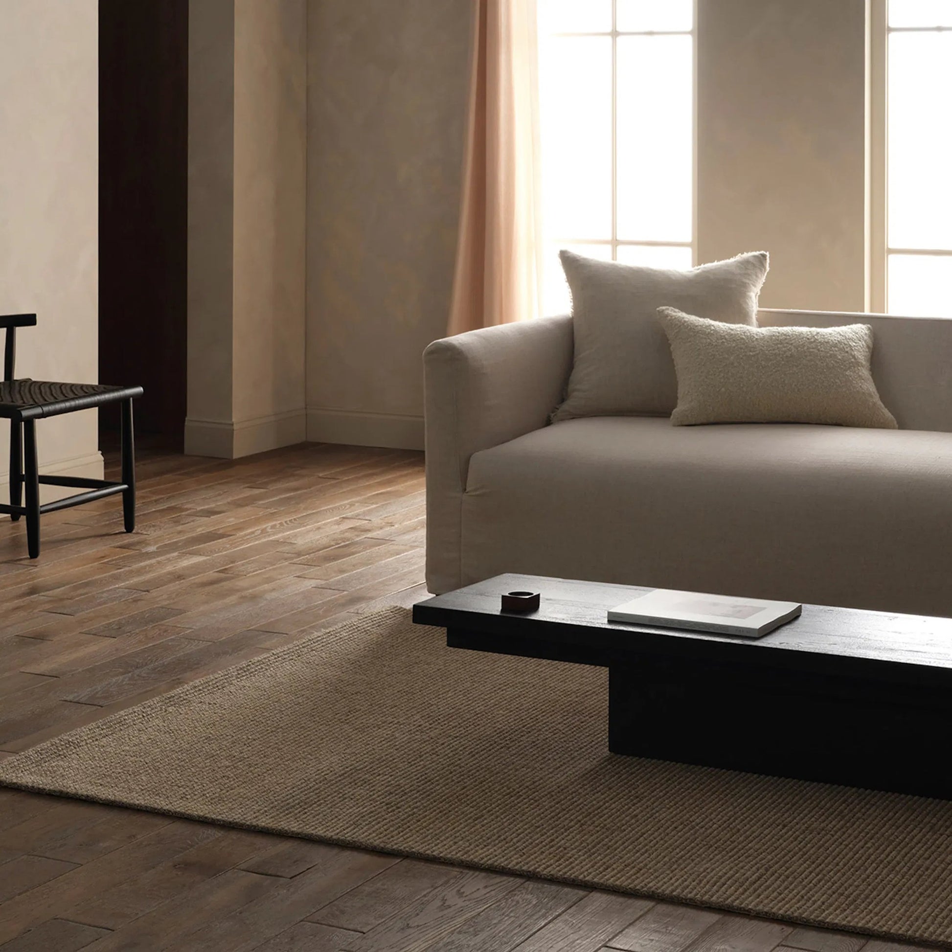 Bahan BHN02 Rug by Jaipur Living in tan. Made from 100% sisal in a unique style.