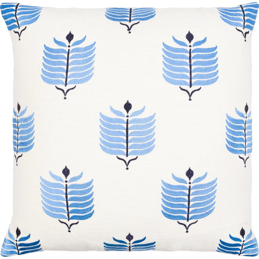 Bicheno Pillow - 36957 by Surya in ivory, sky blue. Made from 100% cotton in a eclectic & global style.