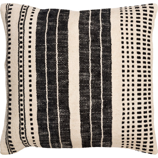 Binghampton Pillow - 32613 by Livabliss in jet black, pearl, off-white, ash, lunar green. Made from front: 100% cotton, back: 100% cotton in a modern style.