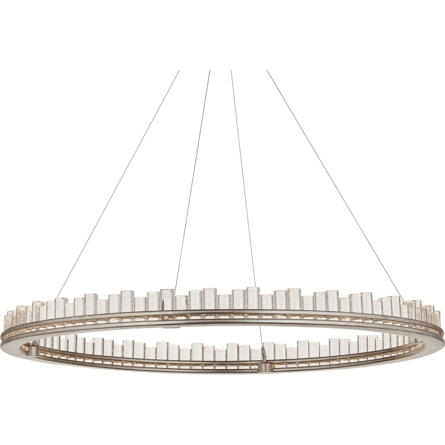 009 SI-2191808 | Additional Silo | Pleiades Chandelier by Currey and Company in contemporary silver leaf, contemporary silver, clear. Made from wrought iron, seeded crystal in a modern style.