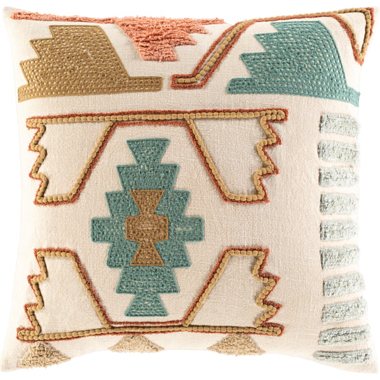 Bisbee II Pillow - 16350 by Livabliss in light beige, olive. Made from 100% cotton in a eclectic & global style.