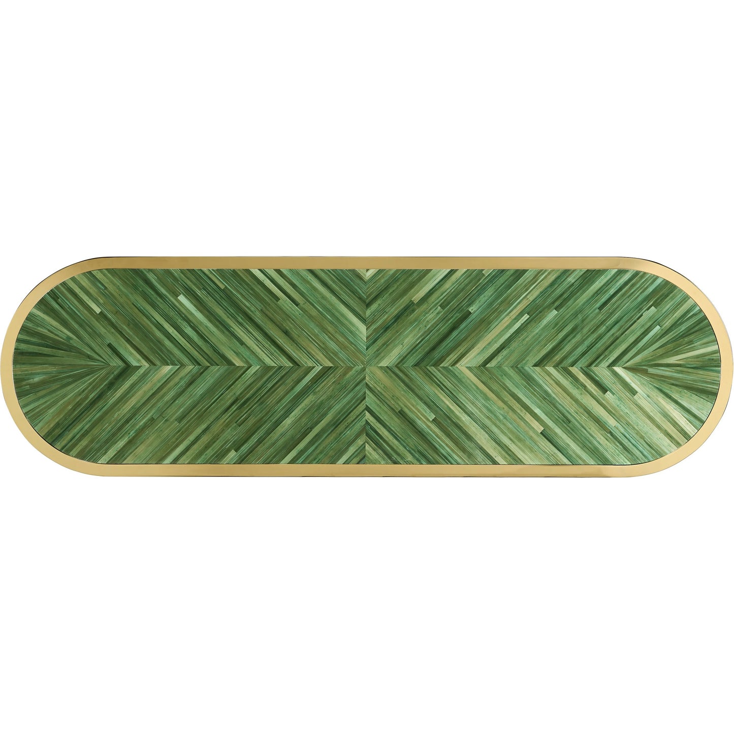 005 SI-2462657 | Additional Silo | Verdure Console Table by Jonathan Charles in jade green straw. Made from ziricote veneer flat cut in a eclectic & global style.