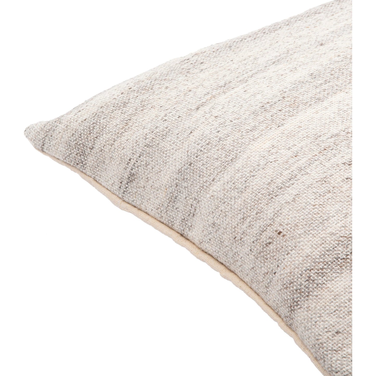 004 SI-1878032,SI-1878033,SI-1878034,SI-1878035,SI-1878036,SI-1878037 | Closeup | Bonnie Pillow - 22906 by Surya in light gray, off-white, brown. Made from 50% cotton, 50% wool, 100% cotton in a cottage & farmhouse style.