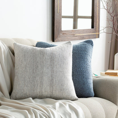 Bonnie Pillow - 22906 by Surya in light gray, off-white, brown. Made from 50% cotton, 50% wool, 100% cotton in a cottage & farmhouse style.