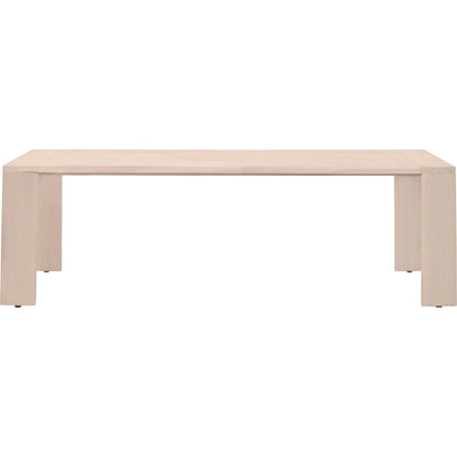Big Sur Outdoor Dining Table by Essentials For Living in washed ever teak. Made from solid teak wood in a modern style.