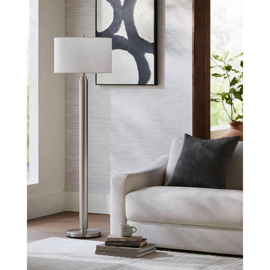 Bilyana Accent Floor Lamp by Surya. Made from iron, linen, polyester in a unique style.