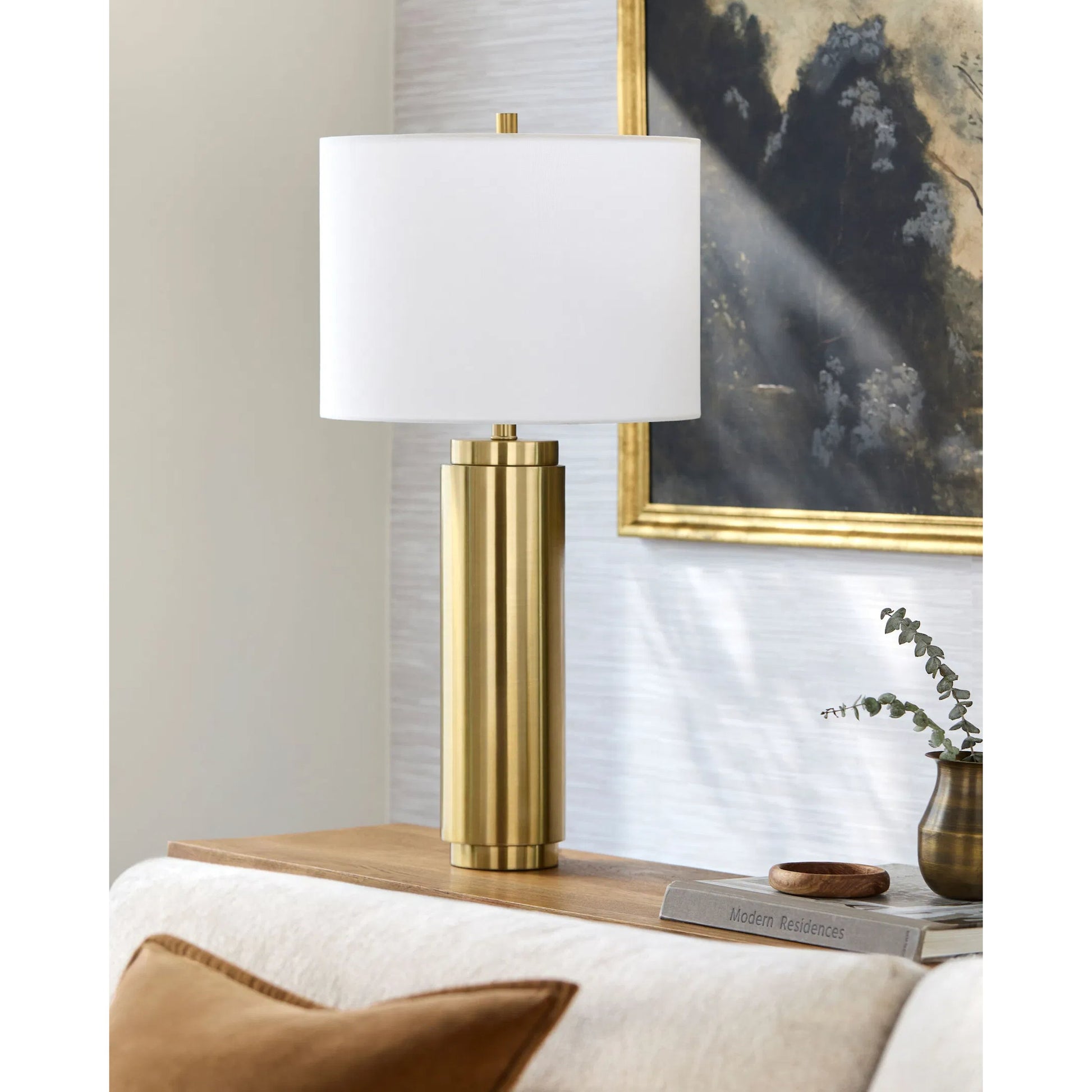 Bilyana Accent Table Lamp by Surya. Made from iron, linen, polyester in a modern style.