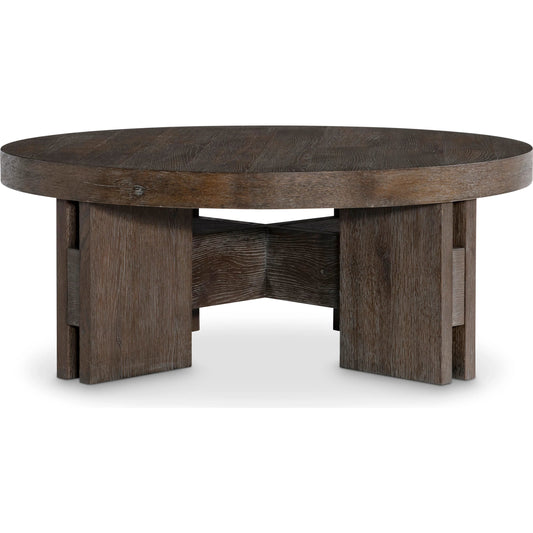 Outline Round Cocktail Table by Bernhardt in cassel. Made from wood in a unique style.