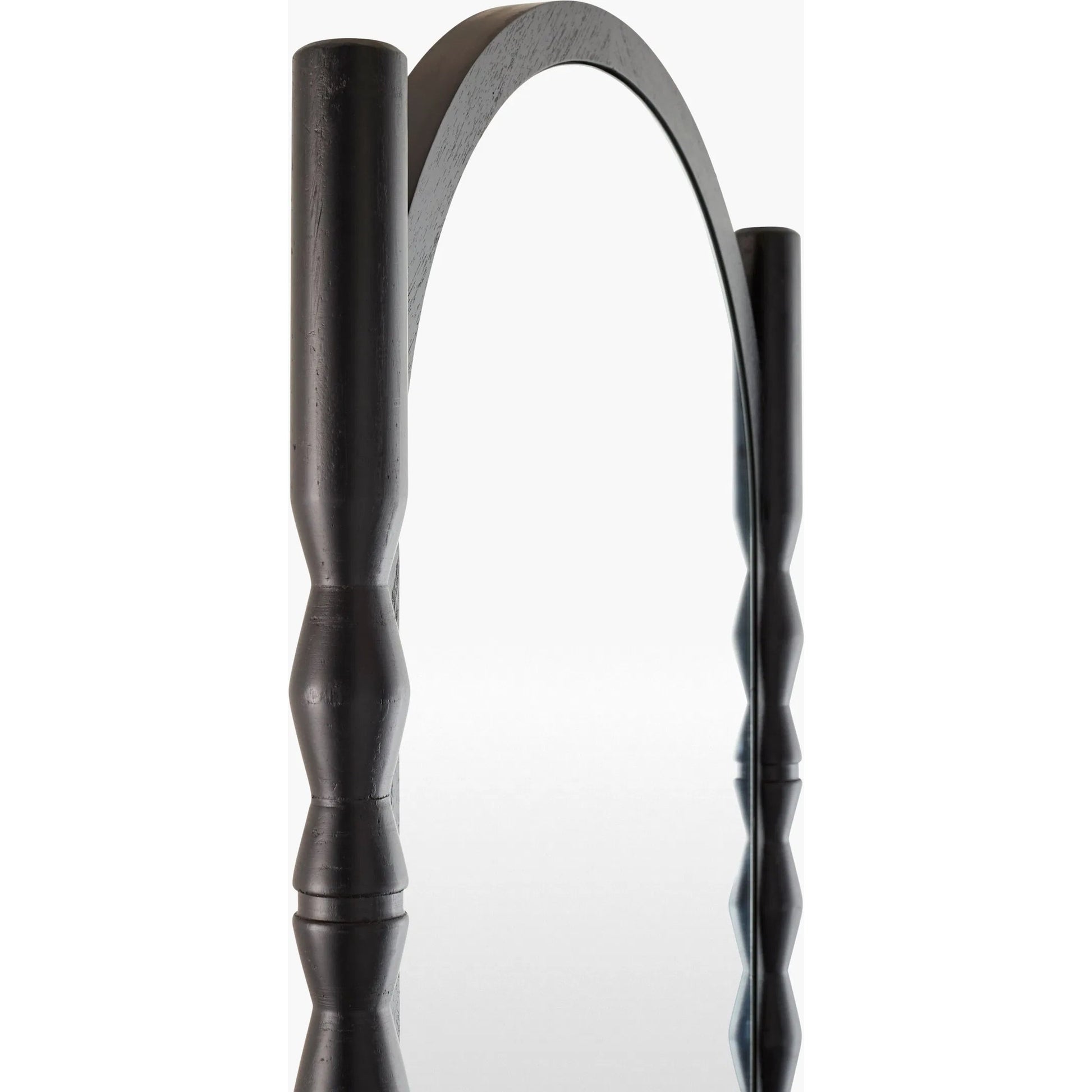 Bellinda Leaning Accent Mirror by Livabliss in black. Made from pine in a unique style.