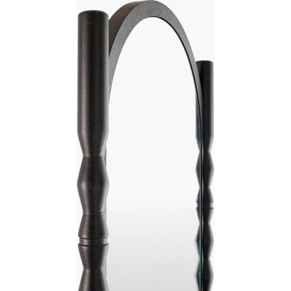 Bellinda Leaning Accent Mirror by Livabliss in black. Made from pine in a unique style.