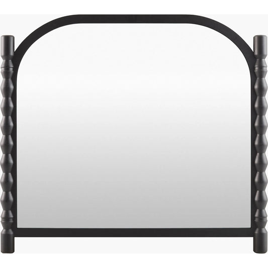Bellinda Mantel Mirror by Livabliss in black. Made from pine in a unique style.
