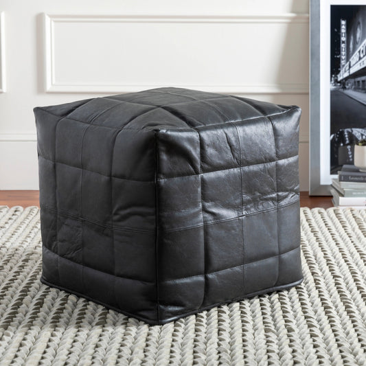 Barrington - 25005 by Surya in black. Made from 100% leather, 100% polybeads, 100% cotton in a traditional style.