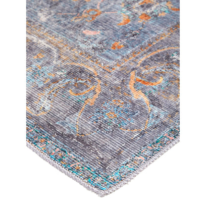 Percy Transitional Rug - 39AFF by Feizy in blue, gray, orange. Made from polyester in a unique style.