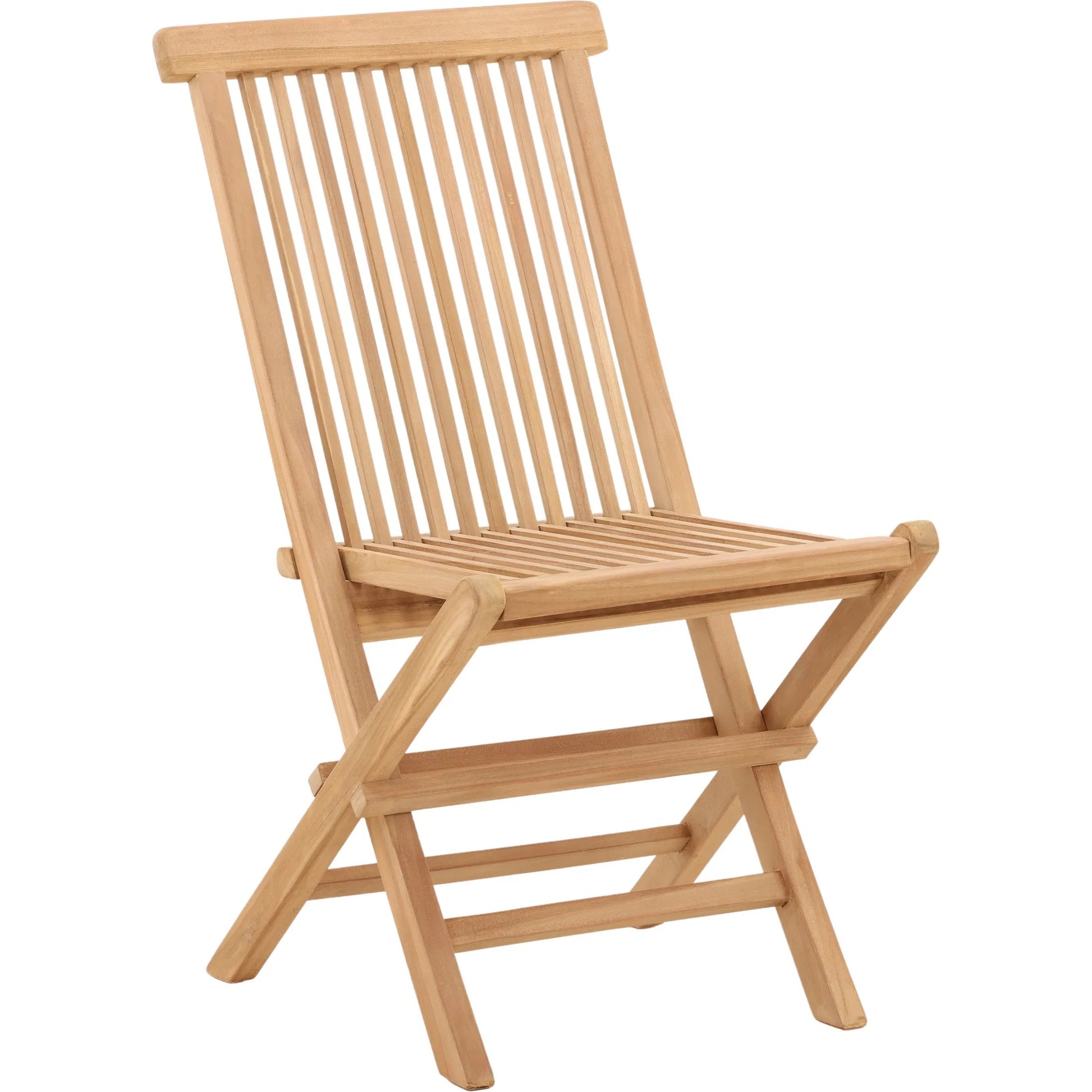 Hobert Outdoor Teak Folding Chair by Arch & Plane in light brown. Made from teak in a coastal style.