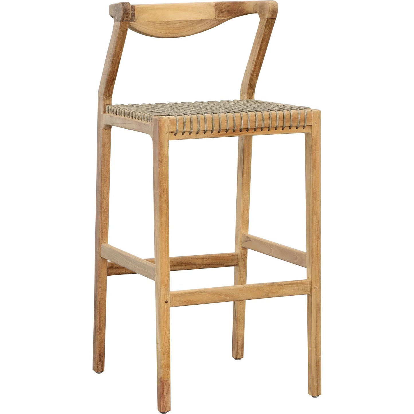 001 SI-2350448 | Primary Silo | Jaida Barstool by Arch & Plane in natural, taupe. Made from teak wood, synthetic rope in a transitional style.
