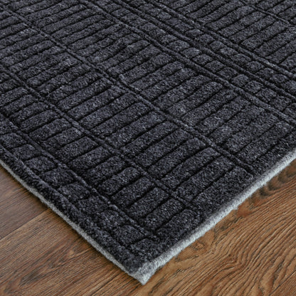 Vesper Transitional Solid Rug - T20T6036 by Thom Felicia by Feizy Rugs in black. Made from wool in a unique style.