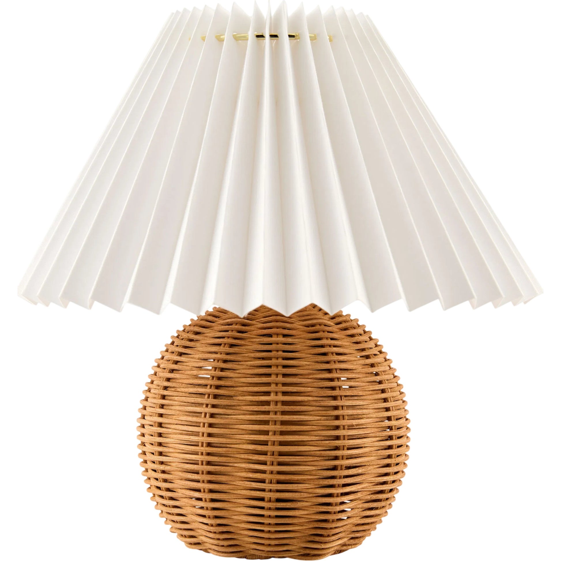Bajo Accent Table Lamp by Livabliss in natural. Made from rattan, linen, plastic in a unique style.