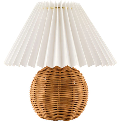 Bajo Accent Table Lamp by Livabliss in natural. Made from rattan, linen, plastic in a unique style.