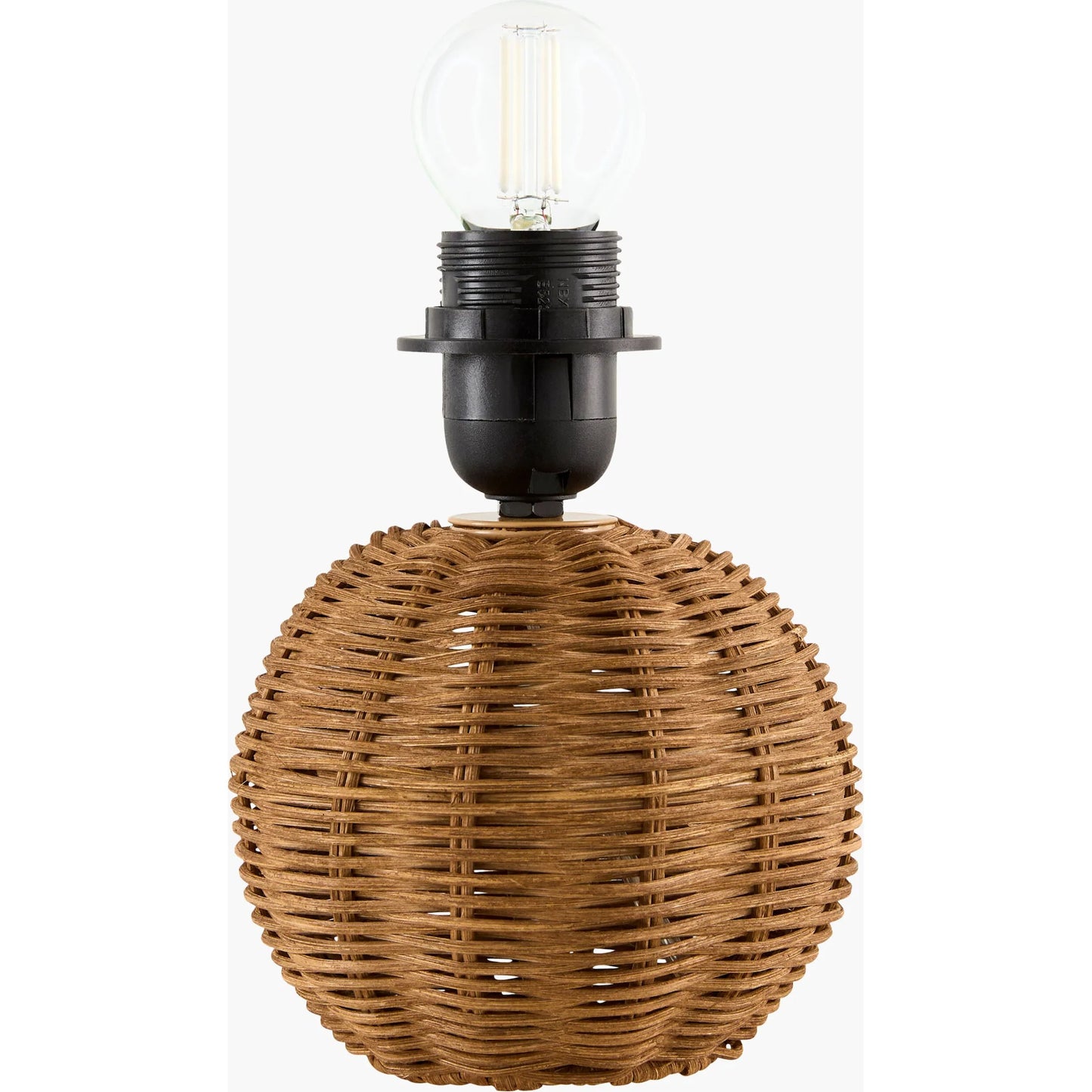 002 SI-2529874 | Closeup | Bajo Rattan Accent Table Lamp by Livabliss in brown and painted. Made from rattan, linen, polyester in a unique style.