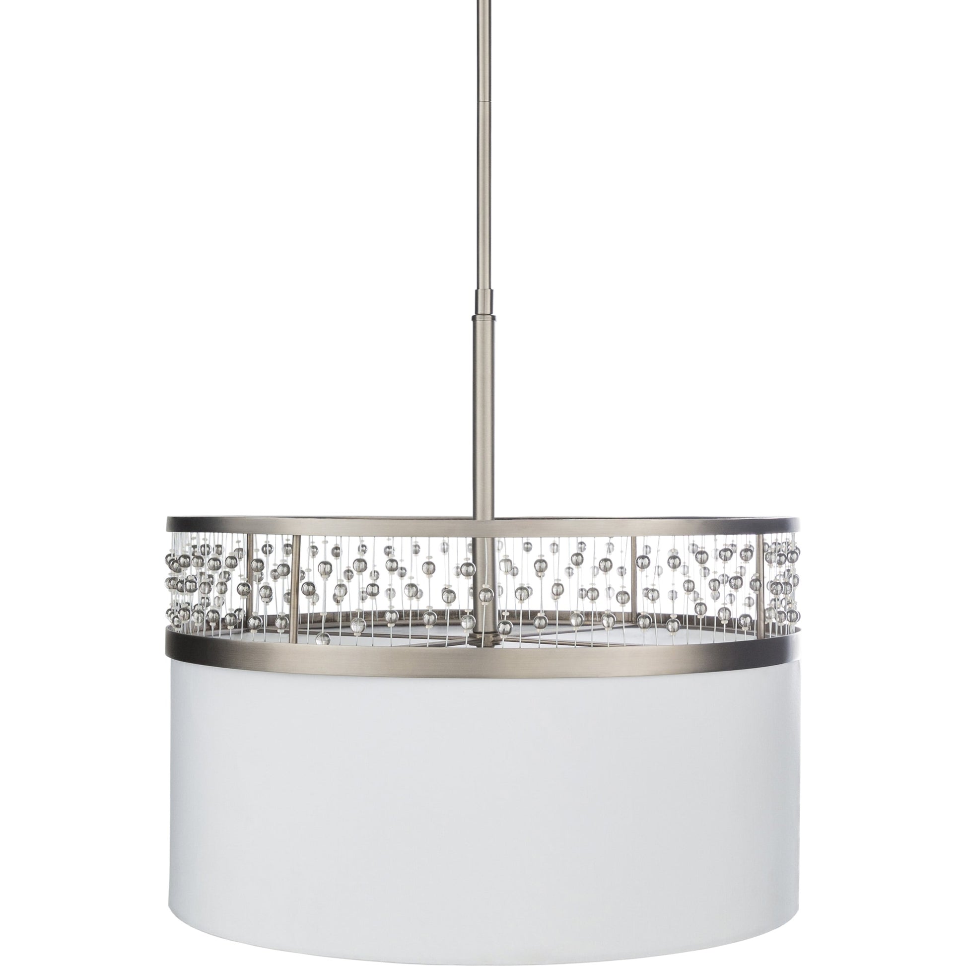 Bijou Ceiling Light - 23184 by Surya. Made from linen, polyester, crystal, steel, metal in a transitional style.