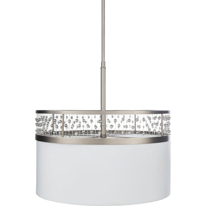 Bijou Ceiling Light - 23184 by Surya. Made from linen, polyester, crystal, steel, metal in a transitional style.