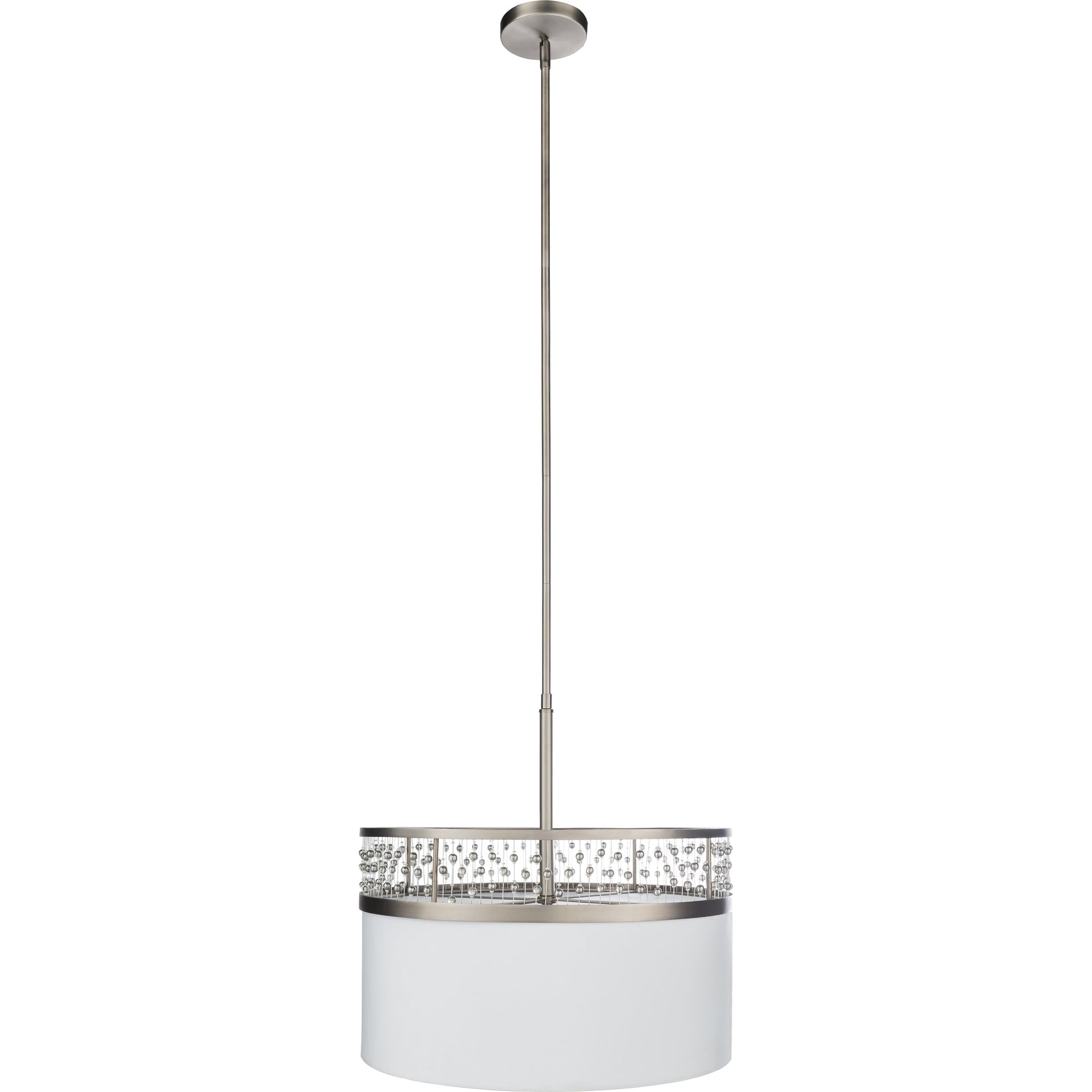 Bijou Ceiling Light - 23184 by Surya. Made from linen, polyester, crystal, steel, metal in a transitional style.