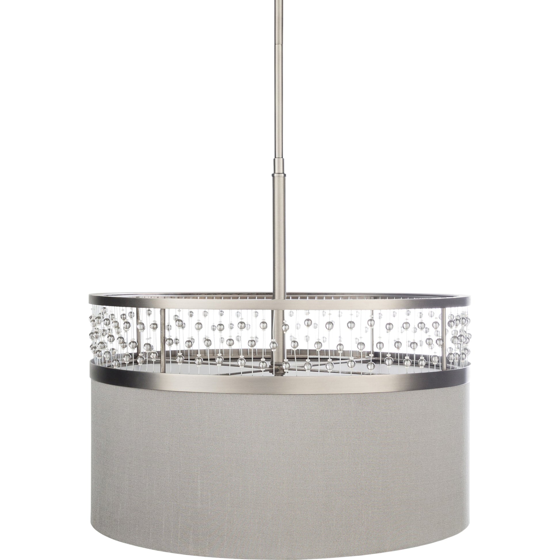 Bijou Ceiling Light - 23184 by Surya. Made from linen, polyester, crystal, steel, metal in a transitional style.