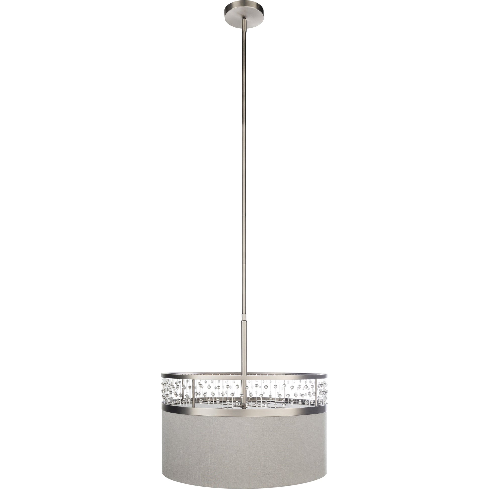 Bijou Ceiling Light - 23184 by Surya. Made from linen, polyester, crystal, steel, metal in a transitional style.