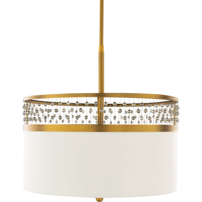 Bijou Ceiling Light - 23184 by Surya. Made from linen, polyester, crystal, steel, metal in a transitional style.