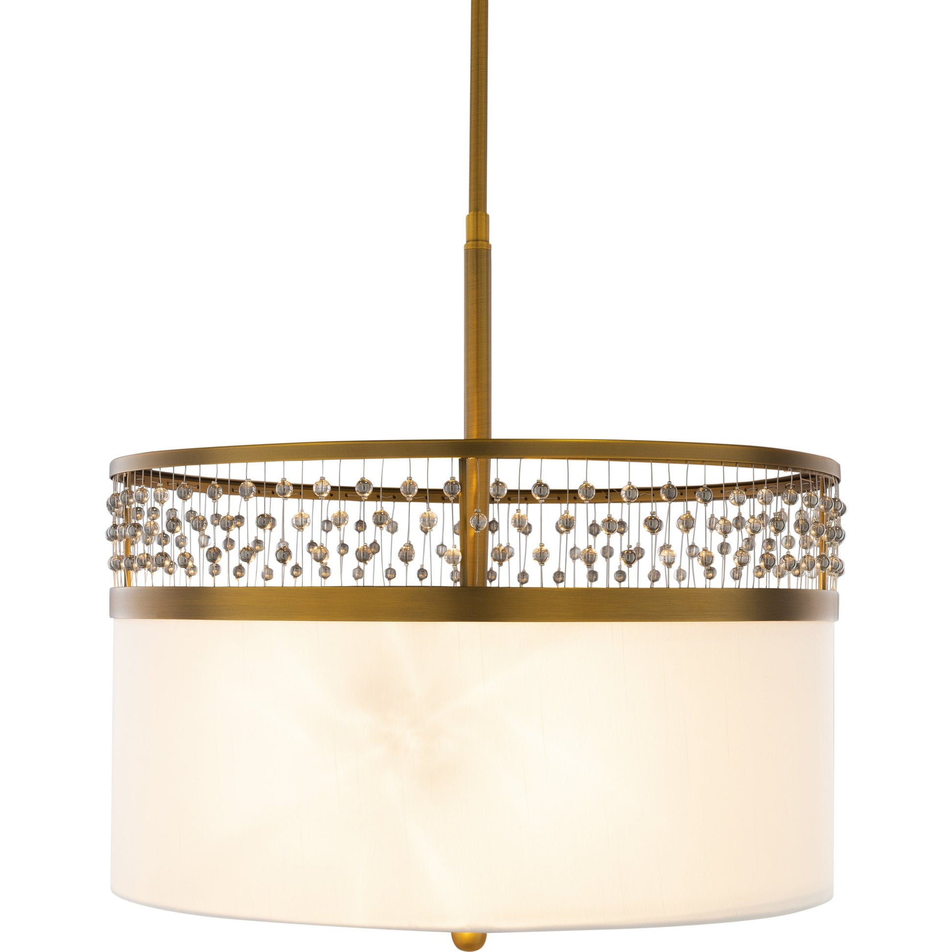 Bijou Ceiling Light - 23184 by Surya. Made from linen, polyester, crystal, steel, metal in a transitional style.
