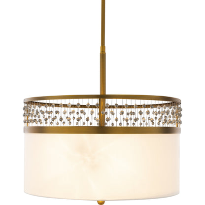 Bijou Ceiling Light - 23184 by Surya. Made from linen, polyester, crystal, steel, metal in a transitional style.