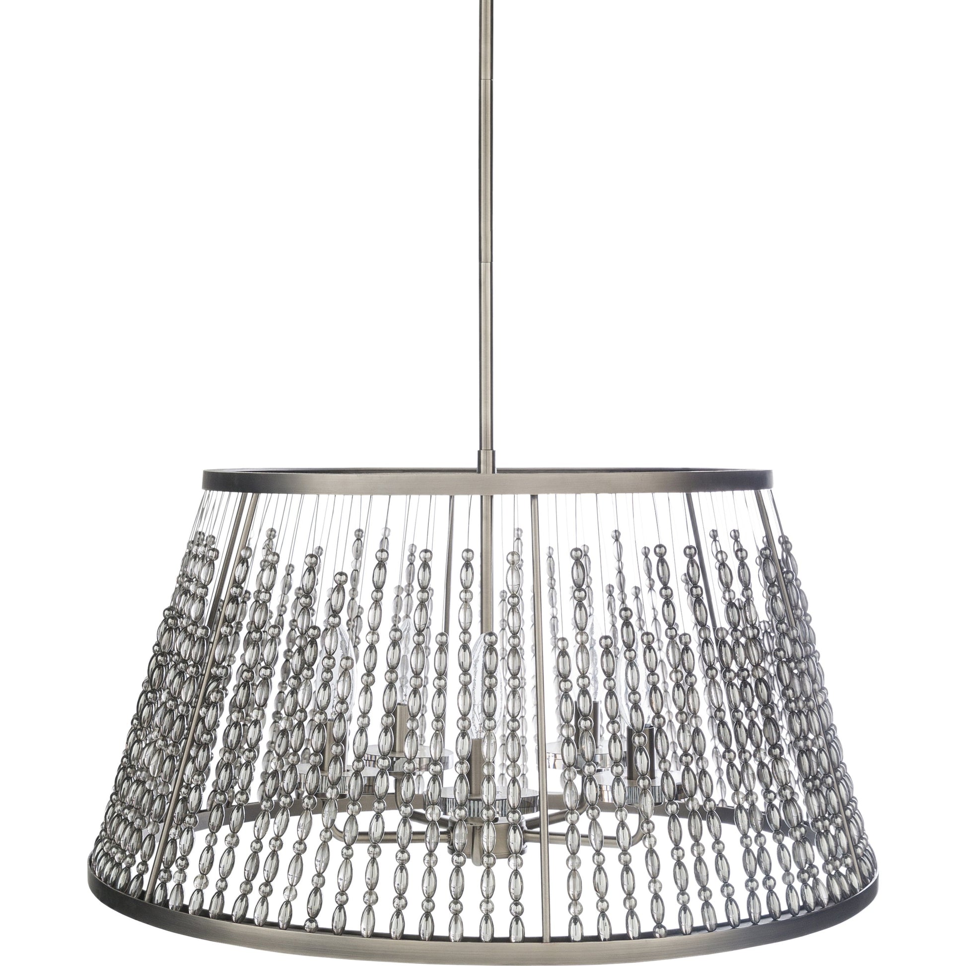 Bijou Ceiling Light - 23185 by Surya in metallic nickel, translucent, metallic pewter, clear. Made from metal, crystal, steel in a transitional style.