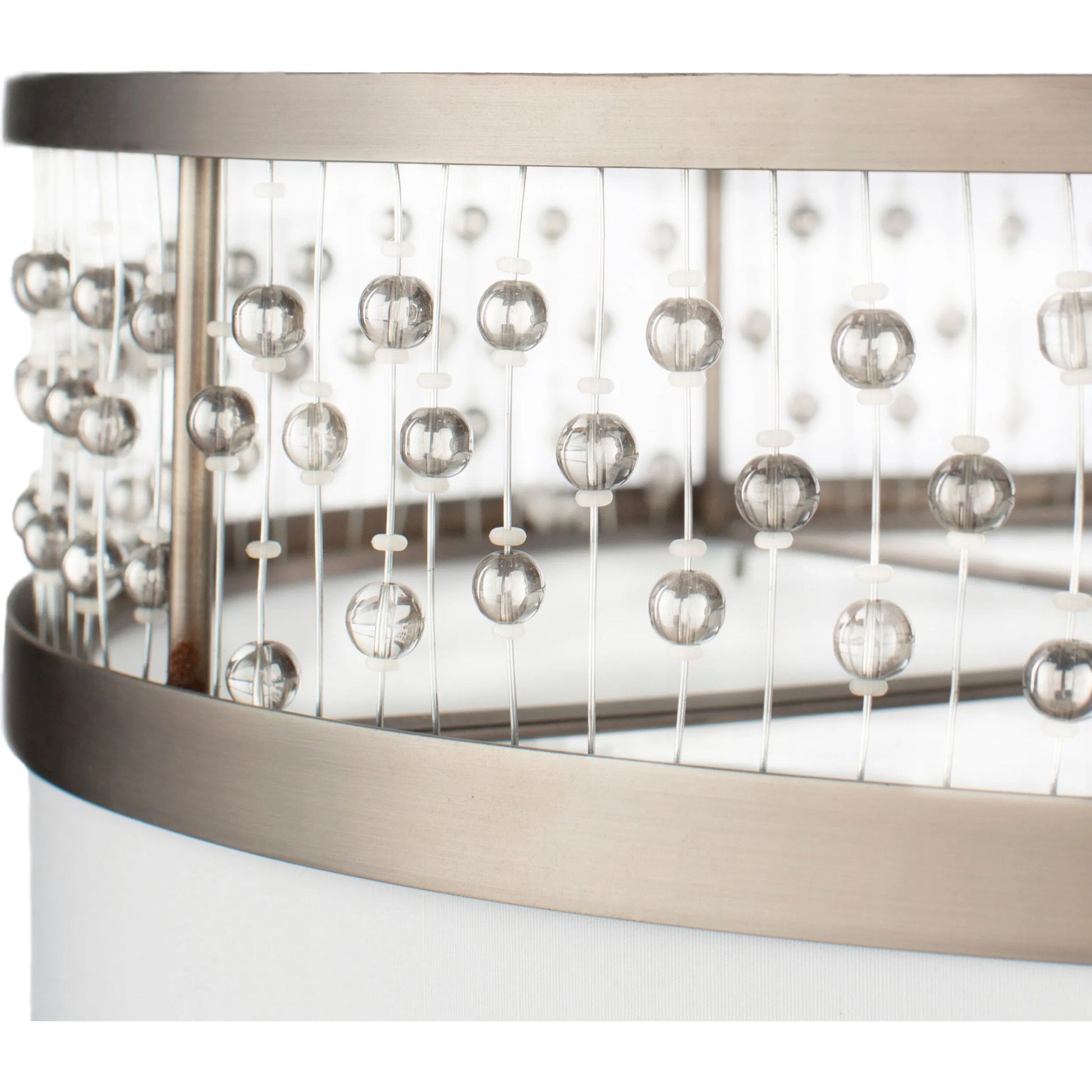 Bijou Ceiling Light - 23184 by Surya. Made from linen, polyester, crystal, steel, metal in a transitional style.