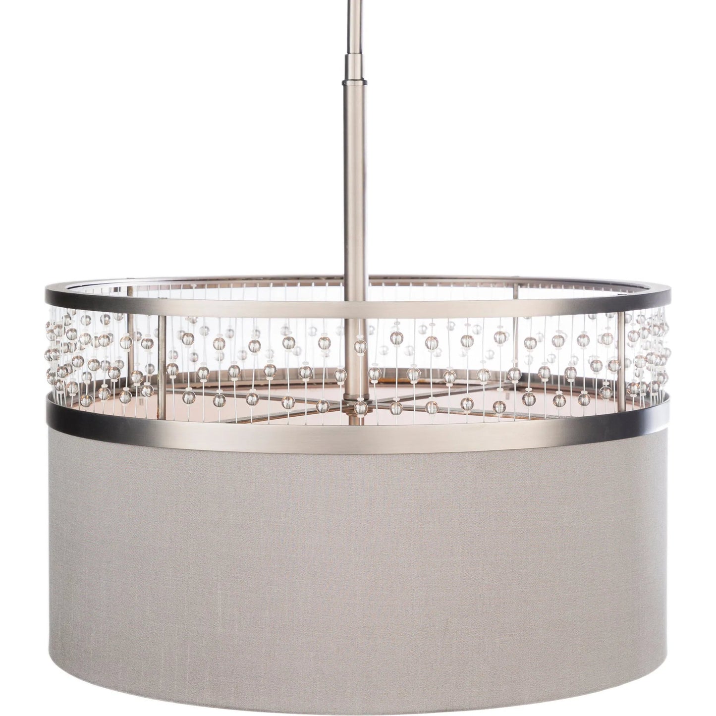 005 S-347949 | Closeup | Bijou Ceiling Light - 23184 by Surya. Made from linen, polyester, crystal, steel, metal in a transitional style.