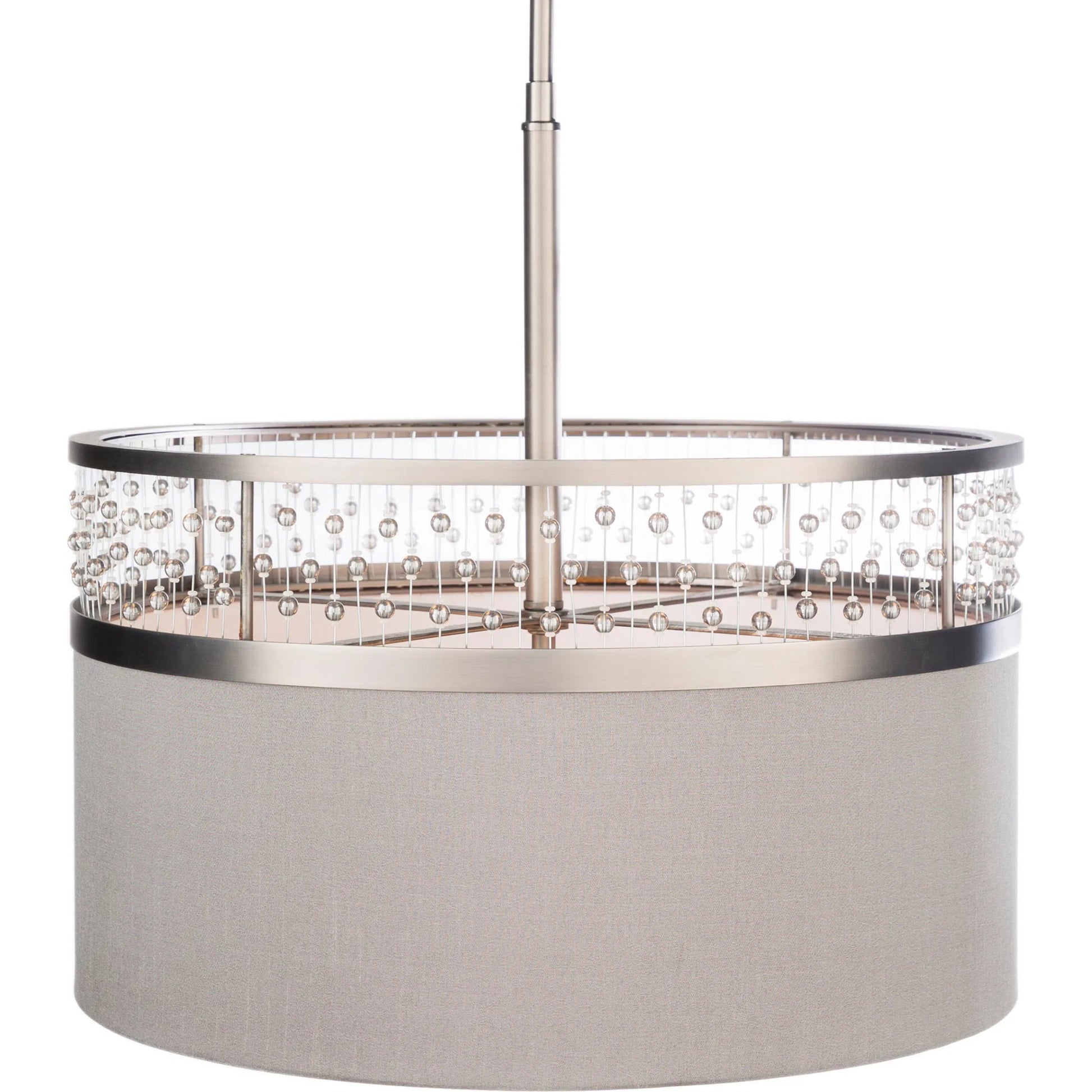 Bijou Ceiling Light - 23184 by Surya. Made from linen, polyester, crystal, steel, metal in a transitional style.