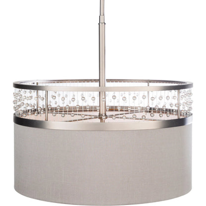 Bijou Ceiling Light - 23184 by Surya. Made from linen, polyester, crystal, steel, metal in a transitional style.
