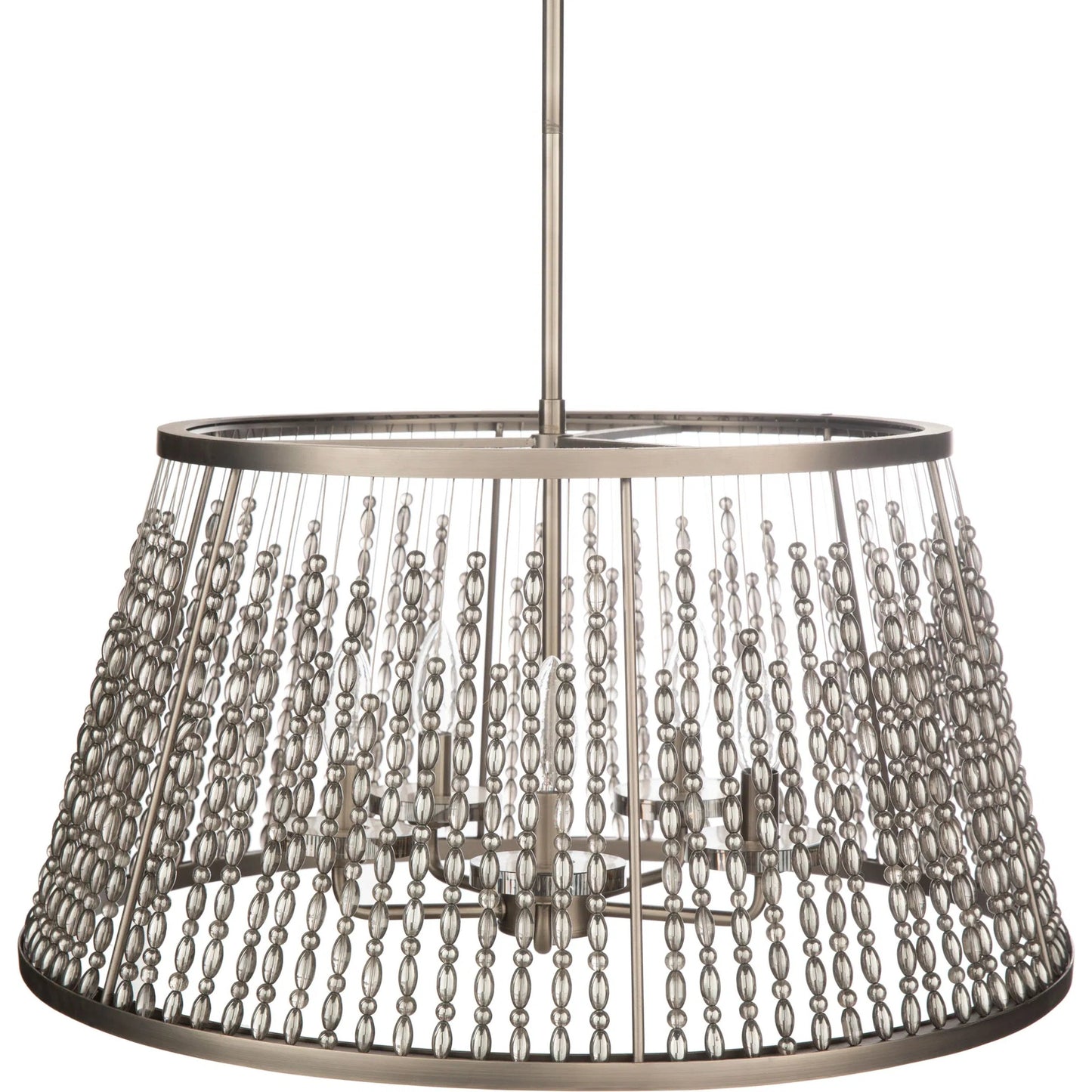 002 S-347950 | Closeup | Bijou Ceiling Light - 23185 by Surya in metallic nickel, translucent, metallic pewter, clear. Made from metal, crystal, steel in a transitional style.