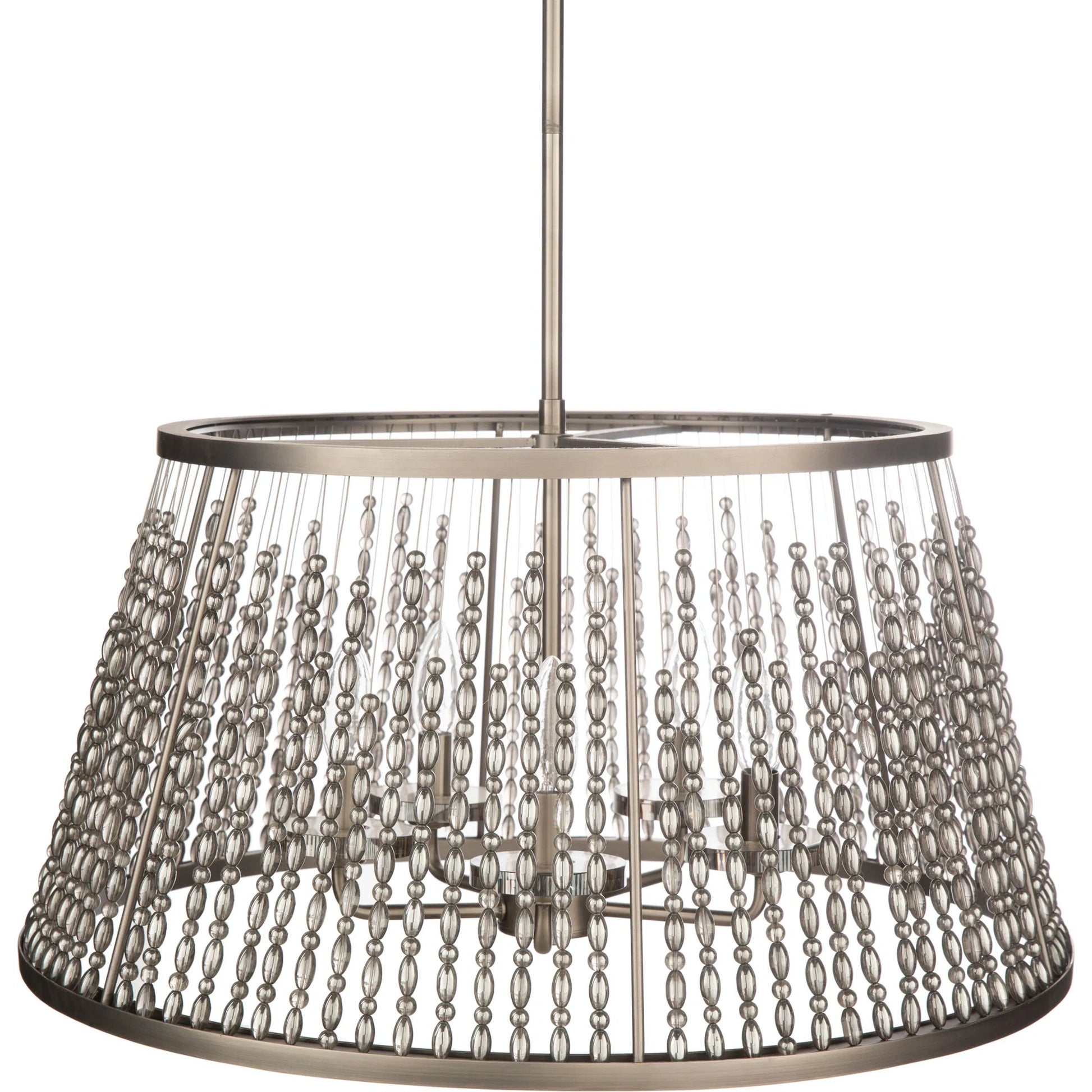 Bijou Ceiling Light - 23185 by Surya in metallic nickel, translucent, metallic pewter, clear. Made from metal, crystal, steel in a transitional style.