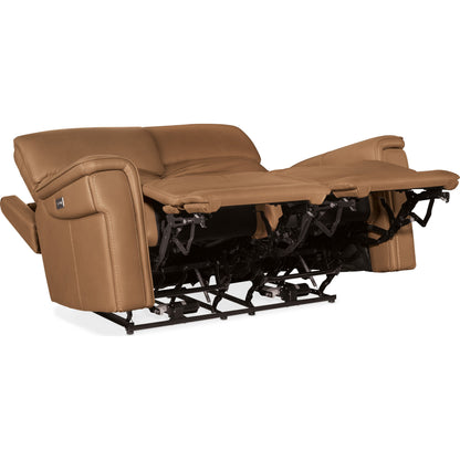 Lyra Zero Gravity Power Loveseat by Hooker Furniture. Made from leather in a traditional style.