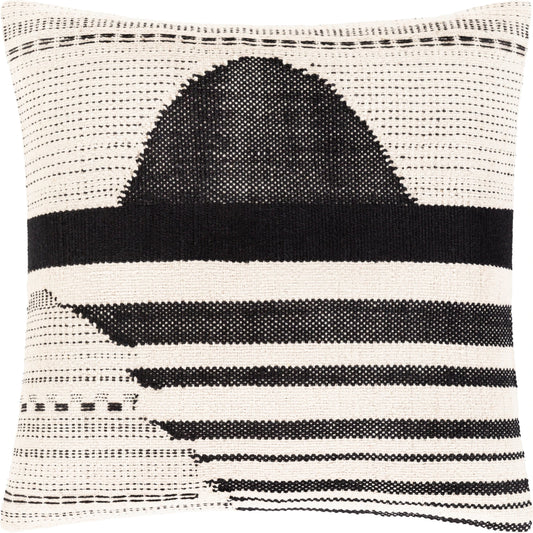 Banksia Pillow - 20980 by Surya in black, light beige. Made from 90% cotton, 10% polyester, 100% cotton in a eclectic & global style.