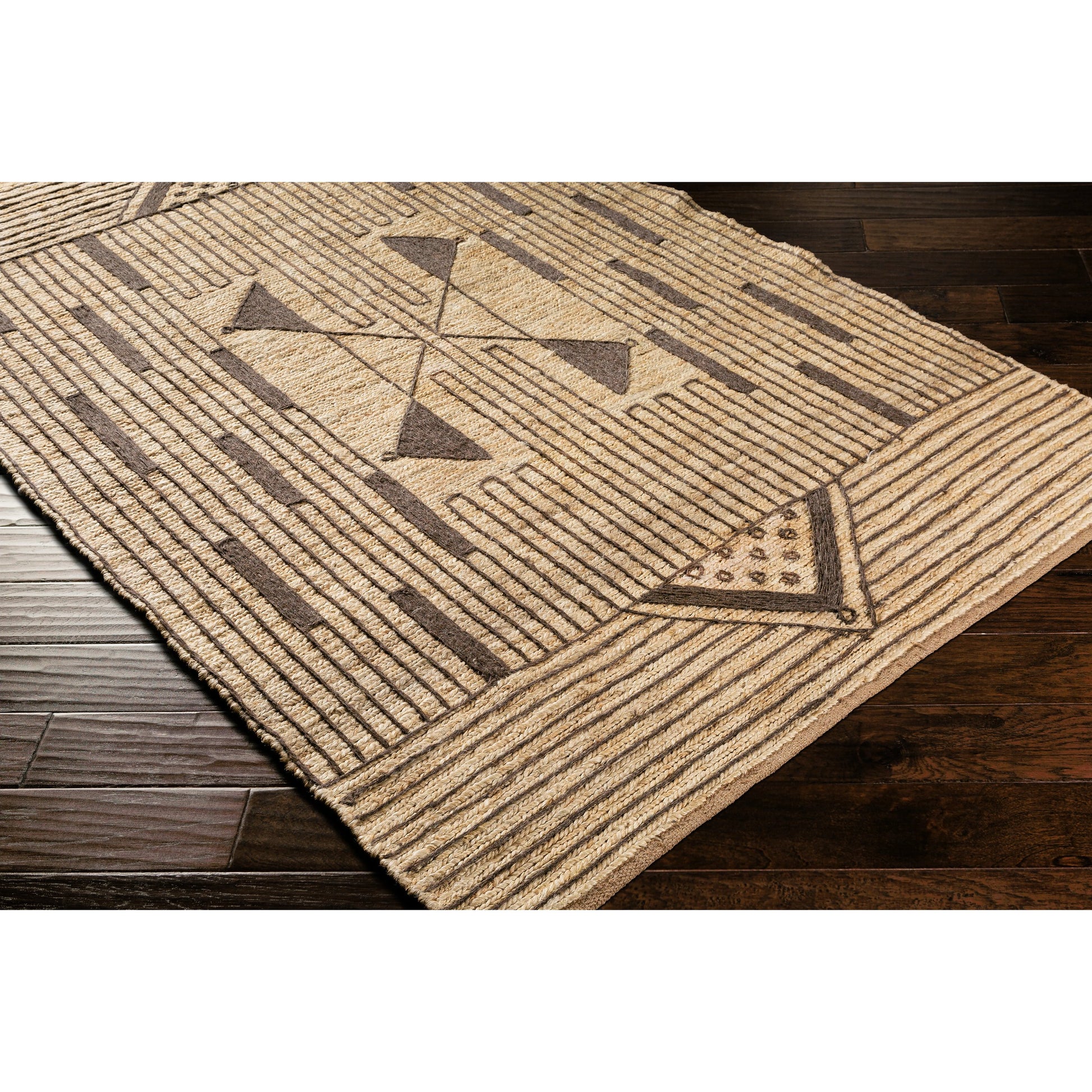 Brookwood BKD-2300 Rug by Surya in wheat, charcoal. Made from 85% jute, 15% wool in a unique style.