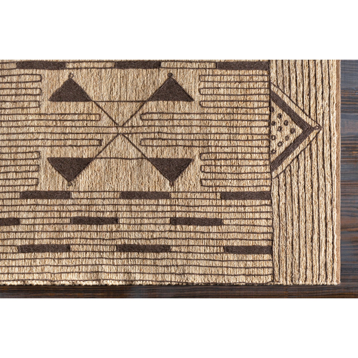 005 SI-1878204,SI-1878205,SI-1878206,SI-1878207,SI-1878208,SI-1878209 | Closeup | Brookwood BKD-2300 Rug by Surya in wheat, charcoal. Made from 85% jute, 15% wool in a unique style.