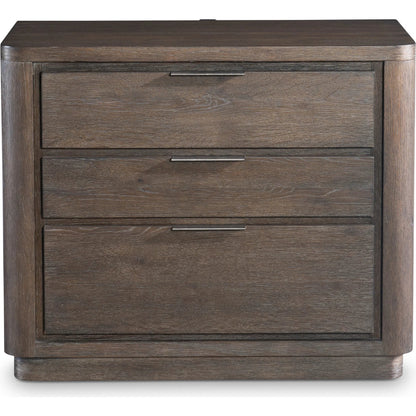 Outline Large Nightstand by Bernhardt in cassel. Made from wood in a transitional style.